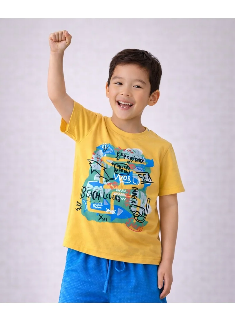 Victor And Jane  Boys’ 2-Piece Set – Adventure Graphic T-Shirt & Shorts for Men | Best Price UAE